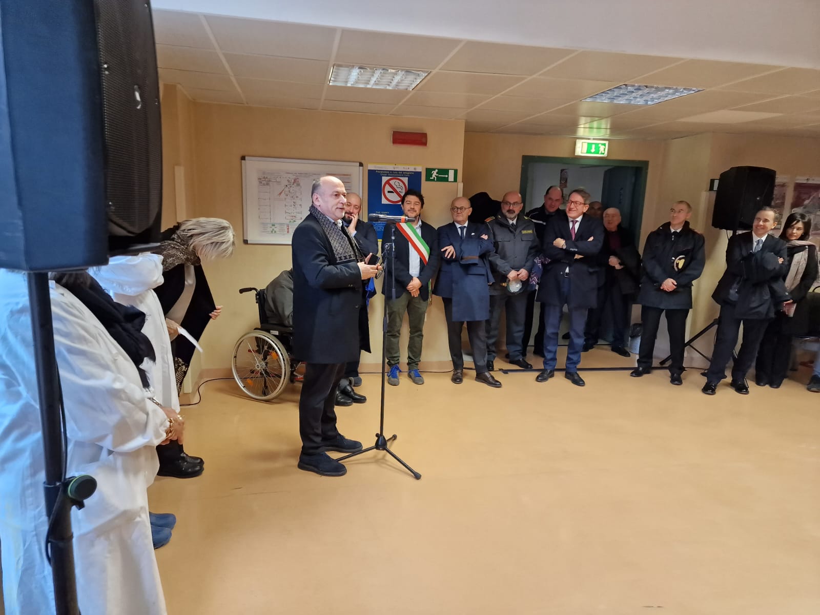 Momento della cerimonia inaugurale nuove tecnologie Ospedale San Sebastiano