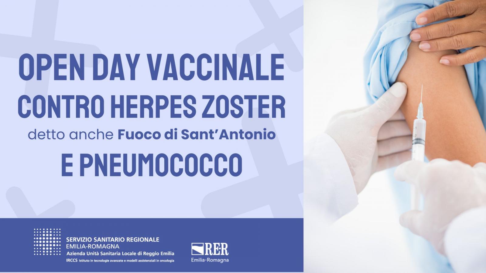 Open Day vaccinale per Herpes Zoster e Pneumocco
