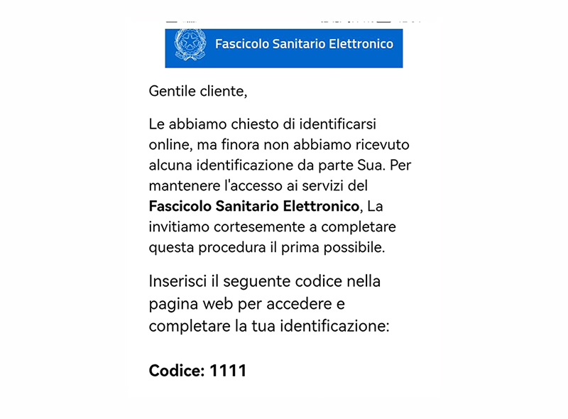 "Inserire un codice per accedere al Fascicolo sanitario elettronico”: attenzione alla mail truffa. La Regione pronta a segnalare il tentativo di frode nelle sedi competenti